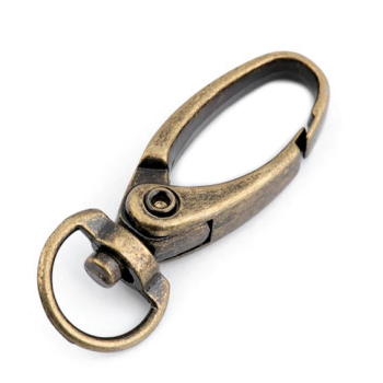 Taschenkarabiner für Kordel Altmessing - 10 mm